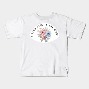 I Glow Pink In The Night - Mitski Floral/Botanical Kids T-Shirt